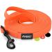 Reavet drag line for dogs 5 meters neon orange i robust & waterproof dog leash long i practice leash with padded handle training leash for large & small dogs 5 meters neon orange