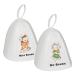 Liwein 2 pieces sauna hat white made of felt Miss1+mr1