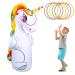 MELANIE'S POWER Inflatable Unicorn Punching 3-D Bop Bag, Kids Punching Inflatable Bag Children Sandbags Boxing Target Bag with 6 Toss Rings for Children and Adults