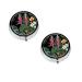 Tropical Flowers Printed Mini Round Pill Box Pill Box 3 Compartment Medicine Pill Case Pill Organizer Travel Pillbox Portable Pill Box for Pocket Home Office Use
