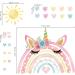 Wondever Watercolor Unicorn Rainbow Wall Stickers - Peel and Stick Decals for Girls Bedroom and Nursery - Buy Online on GoSupps.com