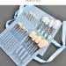 Elegant Blue and White Wind Chimes Makeup Brush Set | Premium Makeup Tools | In Stock Worldwide - Buy Online on GoSupps.com