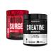 Jacked Factory NITROSURGE Shred Pre Workout Supplement (Black Cherry 30 Servings) & Creatine Monohydrate Powder (Unflavored 30 Servings)