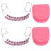 Brackets Falsos Para Dientes Kit 2 Pack Braces Kit with Brackets & Wire & Glue Brackets Para Dientes DIY Retainer for Teeth Dental Student Practice Props (Pink)
