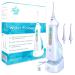 Cordless Water Flosser Portable Water Teeth Cleaner Dental Oral Irrigator Travel Water Flossers for Teeth and Braces Water Floss Rechargeable Electric Flosser Long Lasting Battery (Clear)