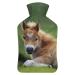 Brown Horse Hot Water Bottle With Cover Plush Bed Bottle Hand Warmer For Adults And Children 26.5X15.3cm