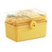 Large Capacity Medicine Storage Box 3 Layers Shockproof Portable Waterproof Medicine Box for Home Outdoor Use (Lemon Yellow)