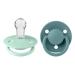 BIBSE de Lux Schnuller 2-pack BPA-free cherry shape nipple.Silicone made in Denmark.0-36 months (2-person pack) Nordic Mint / Island Sea 0-36 months (2 Series Pack) Nordic Mint / Island Sea