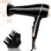 Aigostar Professional Ionic Hair Dryer 2400W Negative Ion Hairdryer with Diffuser and Concentrator 3 Heating 2 Speed Settings Cool Shot Button Fast Drying Blow Dryer - Lora 32YWY