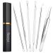 Boxoyx Pimple Popper Tool Kit - 6Pcs Blackhead Remover Comedone Extractor Tool Kit with Metal Case for Quick and Easy Removal of Pimples Blackheads Zit Removing Forehead Facial and Nose(Silver) Slver-6 Piece Set