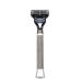 Chrome Metal Anti Slip Handle 5 Blade Manual Razor with Microfin Blade Technology Silver