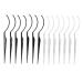 14Pcs False Eyelashes Display Stick Eyelashes Applicator Tool Eyelash Extension Support Stick for Display the Effect of Grafting Eyelashes Eyelash Salon Tools (Black and Clear)