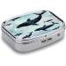 Whale Print Pill Box - 2 Compartment Portable Pill Organizer | Decorative Metal Medicine Case for Pocket & Purse - Buy Online on GoSupps.com