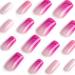 FEIlei 24Pcs Long Press on Nails Coffin French Fake Nails Tip Gradient Acrylic Nails Glossy False Nails for Women Girls - Buy Online on GoSupps.com