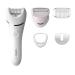 Philips series 8000 epilators wet and dry wireless hair removal for legs and body with 5 accessories including shaving head - Bre710/01 white