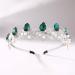 IYOU Crystal Wedding Headband Green Flower Bridal Hair Bands Crown Sparkly Rhinestone Leaf Headpiece Tiara Prom Party Hair Accessories for Brides and Bridesmaid - Buy Online on GoSupps.com