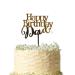 Happy Birthday Dad Cake Topper Gold Acrylic Cake Decoration for Father Men's Birthday Party Decorations