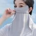 Ibuloule Sun Face Shield - UV Protection Light Cooling Facial Cover with Ear Loops - Summer Sun Protection Scarf in Gray - Buy Online on GoSupps.com