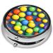 Colorful 3-Compartment Round Pill Box Organizer | Portable Travel Pill Storage | International Shipping Available - Buy Online on GoSupps.com