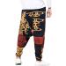 Pejihota Men's Loose Hip-Hop Harem Pants - Linen Bohemian Aladdin Yoga Pants with Pockets | Retro Print & Deep Step Style - Buy Online on GoSupps.com