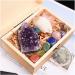 Room Decoration 11pc Natural Amethyst Cluster Quartz Crystal Specimen Stones Rough Ore Seven Stone Wooden Gift for Decoration Stone Generator Box - Buy Online on GoSupps.com