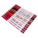 Allbesta 12 Colors Lip Liner Waterproof Makeup Lip Liner/Eyeliner Eyeliner Pen Set