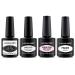 LagunaMoon Gel Nail Polish 4pcs Gel Base and Top Coat Nail Primer for UV/LED Gel Polish Liquid Latex Peel off Tape Cuticle Guard Polish 8ML Complete technical set: Primer + Base Coat + Top Coat + Liquid Tape