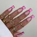 Foccna Pink Medium Long Press on Nails Comic  Acrylic Fake Nails Square French Cartoon Long False Nails Artificial Nails for Women and Girls  24 pcs Comic Pink Nails