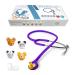 SCIAN HS-30Q Kid-Friendly Stethoscope - Purple Cartoon Animals Design for Clinicians, Nurses, and Home Use - Buy Online on GoSupps.com