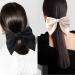 Svitzoot Set of 2 Hair Clips with French Bow + 6 Pieces Duck Bill Bow Hair Clip French Hair Clips for Girls Elegant Satin Hair Band Hair Bow with Thin Bands - Buy Online on GoSupps.com