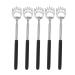 EASTALOLO 5pcs Set Telescopic Back Scratcher Stainless Steel Extendable Relieves Itching Body Arm Head for Home Travel