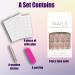 QINGGE Pink Glitter French Tip Press on Nails - 24Pcs Short Square Fake Nails for Women - Buy Online on GoSupps.com
