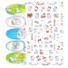 Cute Cartoon Nail Art Stickers Decals - 3D Self Adhesive Designer Decals for Women & Girls - Manicure Supplies - 4 Sheets - Buy Online on GoSupps.com