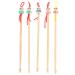 IWOWHERO 5pcs Ear Cleaning Tools with Skid-Resistant Lovely Doll Head Design Natural Wooden Ear Diggers for Personal and Family Use Wax Removal Kit Random Color