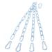 Chain for punching bag/sandbag.The ideal attachment for the sports room at home with a turning vertebra 4 medium and 1 large carabiner hook for quick hanging on the ceiling.High quality.