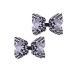 Checkered Plaid Hair Bow Clip Checkered Hair Barrettes Clips Buffalo Plaid Hair Bow Pin BBG71 (2 Pcs-Black White)