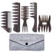 5 PCS Hair Comb Styling Set Barber Hairstylist Accessories - Professional Shaping & Teasing Wet Combs Tools with Packaging Bag, Anti Static Hair Brush for Men Boys