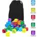 50 Pack 14MM 6 Sided Translucent Color Dice Set with Black Pouch - Perfect for Board Games - Buy Online on GoSupps.com