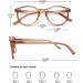 Koosufa Fashion Anti-Blue Light Reading Glasses for Men & Women - Stylish Round Visual Aid Anti-Fatigue Various Strengths (1.0 - 4.0) - Dark Brown - Buy Online on GoSupps.com