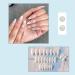 Almond Flower False Nails Short 24Pcs Oval French Fake Nails Light Blue and White Press on Nails - Floral Nude French Nail Tips - Nail Glue Stick - Women Girls Nails Art - Blue 29 Piece Set - Buy Online on GoSupps.com