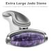 Jade Facial Roller - 3-in-1 Massager for Women | Reduce Puffiness & Wrinkles | Purple Crystal & Silver Black Handle - Buy Online on GoSupps.com