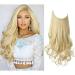 SARLA Hair Extension 18 Inch Invisible Adjustable Wire Hair Piece Curly Wavy Long Synthetic Hairpieces for Women Natural Heat Temperature Fiber (18 Inch (Pack of 1) Beach Blonde) 18 Inch (Pack of 1) Beach Blonde