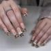 French Tip Press on Nails Long Square Fake Nails Glossy Brown Leopard Print False Nails with 3D Bow Designs Acrylic Nails Cute Full Cover Glue on Nails French Artificial Nails for Women 24Pcs 3-Leopard French Tip
