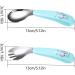 Silent Children Cutlery Set | Curved Handle Stainless Steel Baby Fork & Spoon | Heat-Resistant Self-Learning Feeding Utensils (Green) - Buy Online on GoSupps.com