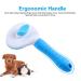 Self-Cleaning Cat Grooming Brush - Shedding & Mats Removal - Pet Slicker Brush for Dogs - Blue - Buy Online on GoSupps.com