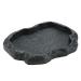 Reptile Rock Food Dish Tortoise Feeder Lizard Water Dish Resin Reptile Water Dish Resin Rock Feeding Plate Vivarium Food Water Dish Bowl for Tortoise Lizard Iguana Snake(M-Green) M Green