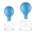 pulox cupping glass made of real glass set of 2 including suction ball 52 mm & 62 mm blue