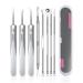 Pimple Remover Tool Kit Curved blackheaad Remover Tweezers Heavy Duty Pimple Popper Tools Professional Stainless Steel Pimple Popper Removing Pimple blackheaads Face Storage Box for Pimples