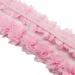 Yalulu 5 Yards Flower 3D Chiffon Lace Trim Ribbon Fabric Applique Trimming Craft Sewing Wedding Dress Decoration Accessories (Light Pink)