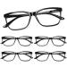 Cojwis 5 Pack women reading glasses Blue light filter glasses spring hinges Ultralight reading aid (5 black 3.50 multiplier_x) 5 black 3.5 x